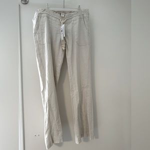Roxy cream linen pants